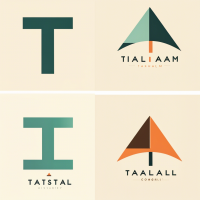 A modern and minimalist logo for a tourism company. The logo should combine the brand initials 